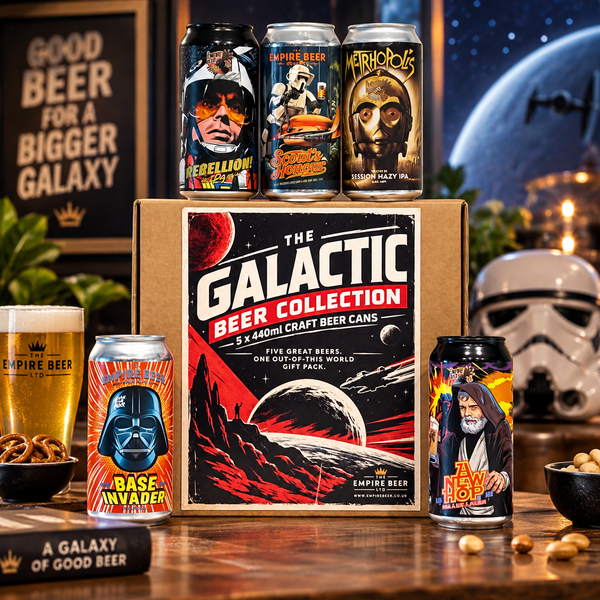 The Galactic Beer Collection'  includes 5 x 440ml craft beers, which are all Star Wars-themed artwork. Beers include Rebellion, Scouts Honour, Metrhopolis, IBase Invader, and New Hope.  great for all beer drinkers and a great gift to receive or buy one for yourself 
