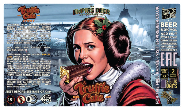 Empire Beer Truffle Cake Stout 440ml can, 8% ABV vegan dessert stout.